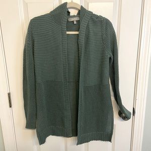 Sage Green Open Hooded Cardigan
